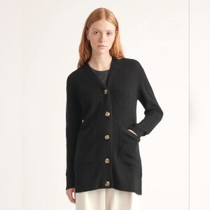 Quince Baby Alpaca-Wool Oversized Cardigan Black Size Small